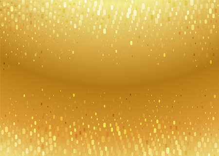 Golden background with glowing circular dots pattern. Gold twinkle circles texture useful for holiday backdrop (invitation, celebration card)の写真素材
