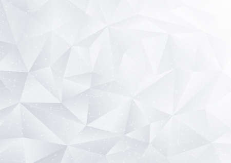 Abstract polygon white background with geometric poly pattern (silver triangle shape texture) and...