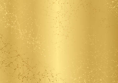 Gold abstract blank background with technology lines. Golden futuristic tech network backdrop for business banner advertise, presentation also useful for certificate or official document designのイラスト素材