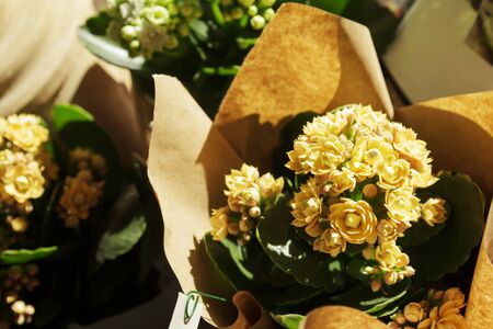 Flower arrangement. Wedding concept. Romantic gift for celebrationの写真素材