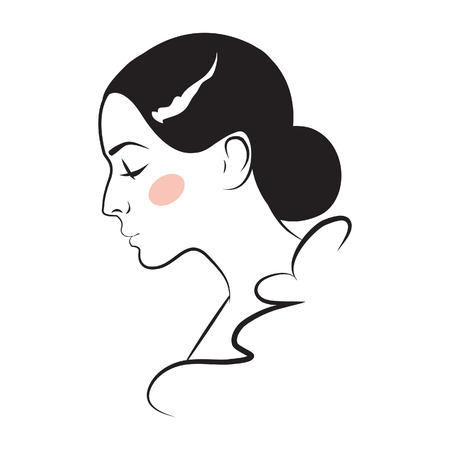 Female face. Profile. Vector illustrationのイラスト素材