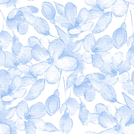 Seamless pattern with delicate flowers. Watercolor background 3の写真素材
