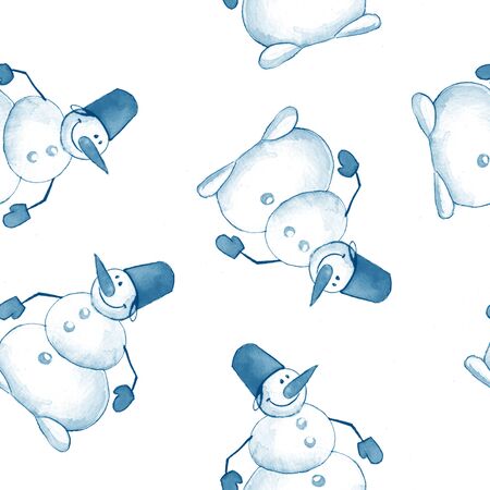 Snowmen. Seamless pattern 4の写真素材