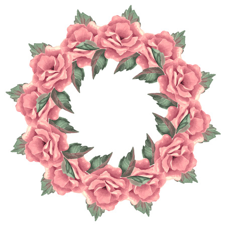 Rosebuds 1. Floral wreath 3. Vector illustration.epsのイラスト素材