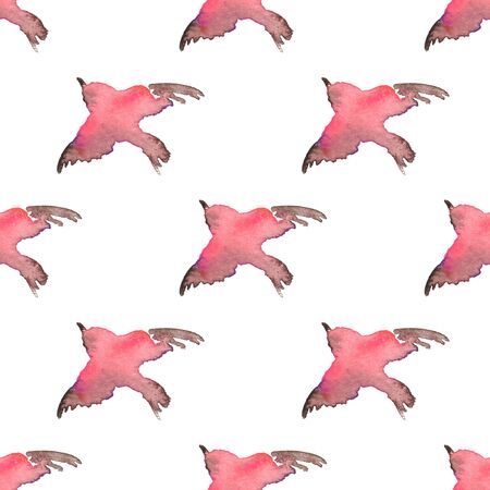 Background with simple watercolor birds 2の写真素材