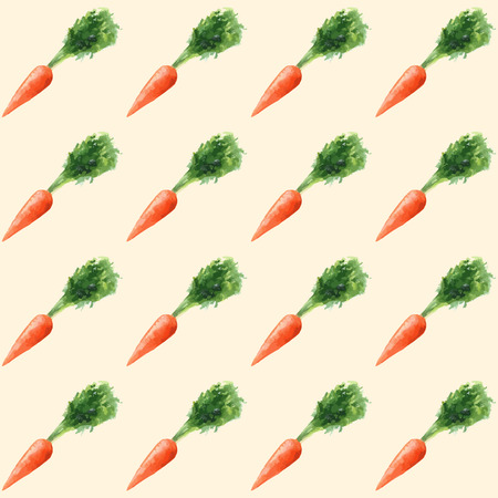 Carrots background. Seamless pattern. Watercolor illustration in vector 1のイラスト素材