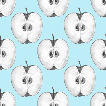 Pattern with apple slice 2. Seamless backgroundの写真素材