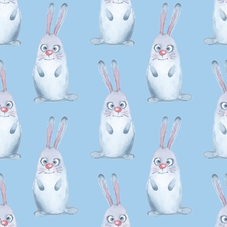 Animal set. Hare. Seamless pattern 2の写真素材