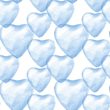 Watercolor seamless pattern with abstract heartsの写真素材