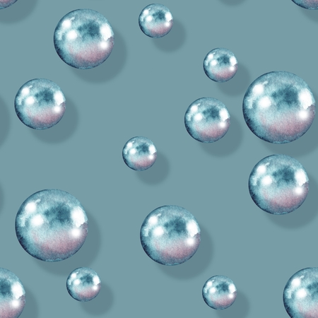 Seamless pattern with pearls 15. Watercolorの写真素材