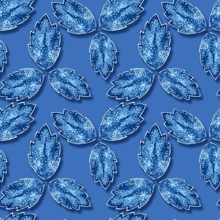 Floral pattern. Seamless background with watercolor decorative leaves