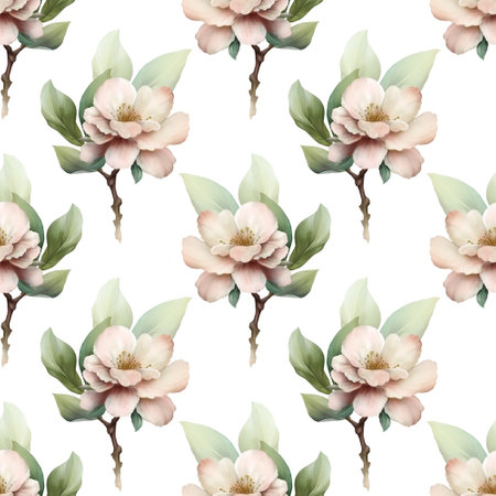 Seamless pattern with delicate flowers on white. Floral backgroundの写真素材