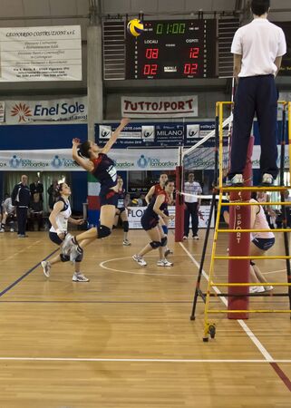 vigevano italy 2010 final volleyball women set c, cup milanのeditorial素材