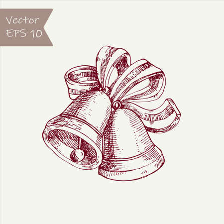 Christmas bells. Vector illustration isolated on white backgroundのイラスト素材