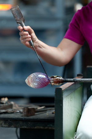 glass handcraft workerの写真素材