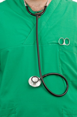 surgeon with green uniformの写真素材