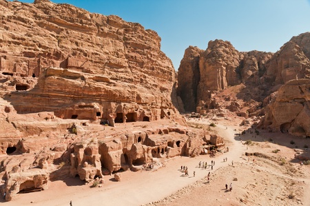 Ancient Petra city in jordanの写真素材