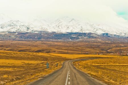 Way to Hasan Mountain in unique Goreme Nevsehir Turkey