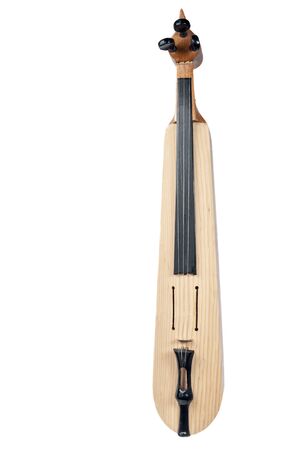 Isolated Turkish fiddle kemence on white backgroundの写真素材