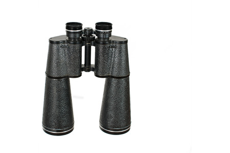Isolated black field glass Turkish durbun on white backgroundの写真素材