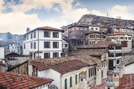 Safranbolu houses and streets with cinci han Karabuk Turkeyの写真素材