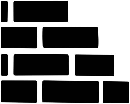 Brick wall isolated on white background.の写真素材