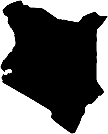Kenia country Map illustration black isolated on whiaeの写真素材