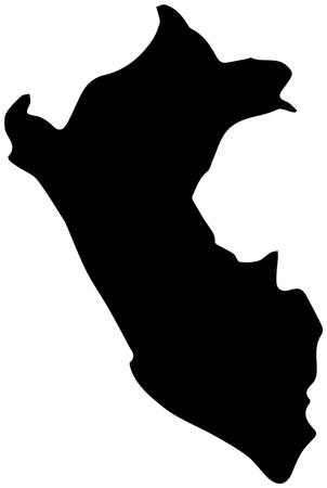 Peru republic Country Map illustration black isolatedの写真素材