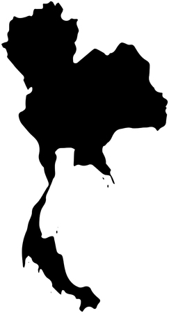 Thailand kingdom Country Map illustration black isolatedの写真素材