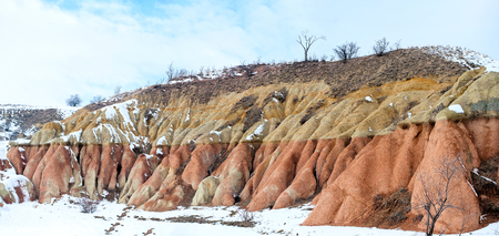 extraordinary rocks formations rock hills of Dervent valley, Cappadocia, Nevsehir, Turkey.の写真素材