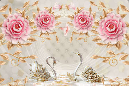 3D High Decoration Background Wallpaperの写真素材
