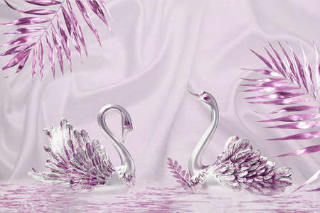 3D High Decoration Background Wallpaperの写真素材
