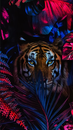 Animal illustration, artistic drawing. 3d Wallpaper. backgroundの写真素材