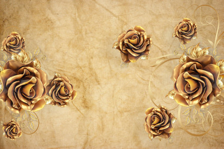 3D High Decoration Background Wallpaperの写真素材