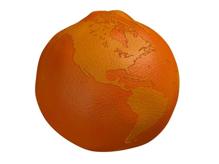 Render of an Isolated Orange Globeの写真素材