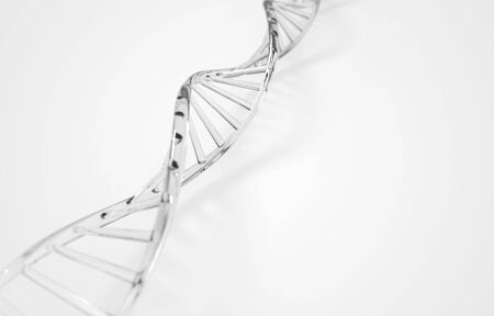 DNA helix, molecule or atom, Abstract atom or molecule structure for Science or medical background, 3d illustration.の写真素材