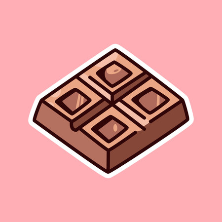 A classic illustration of chocolate squares, ideal for expressing love and sharing sweetness on Valentineâs Day or other romantic moments.のイラスト素材