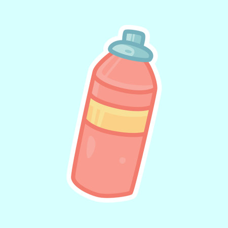 Flat vector illustration of red water bottle representing post-training hydration, fitness recovery, and active gym lifestyle motivation.のイラスト素材