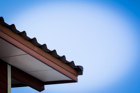 Standard Detail connection of roof tiles with gypsum board ceiling and eaves