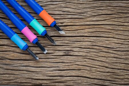 Wood carving, chiselの写真素材