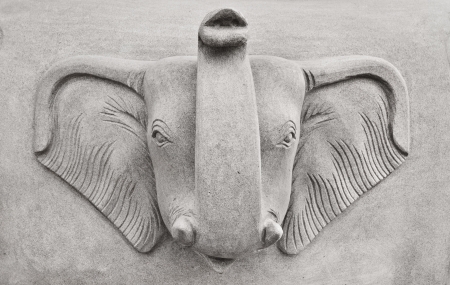 Stone elephant statuesの写真素材