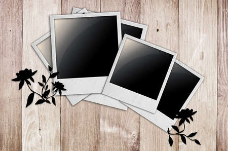 Vintage card on wooden planks with frame