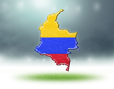 Columbia map colour design with grass texture of soccer fields,3d renderの写真素材