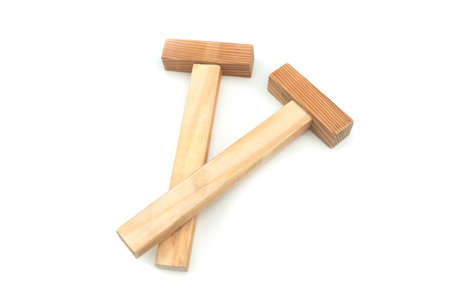 diy wood hammer isolate is on white background
