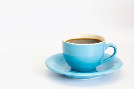 Blue coffee cup On a white background.Isolatedの写真素材