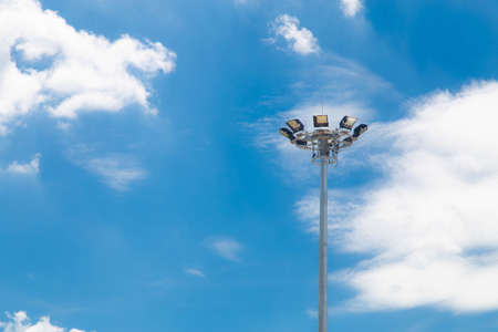 sport light post on beautiful sky backgroundの写真素材