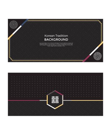 Korean traditional background & bannerのイラスト素材