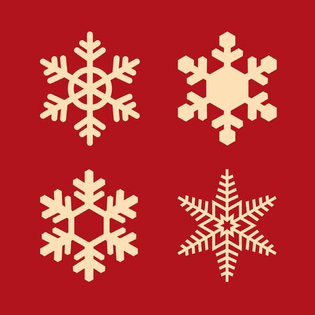 Simple, luxurious winter snow flakesのイラスト素材