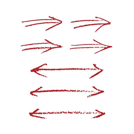 set of hand drawn colorful arrows and lines. vector highlighter elementsのイラスト素材