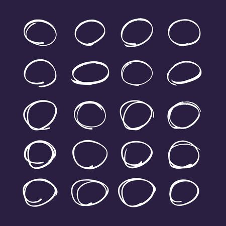 set of hand drawn colorful arrows and lines. vector highlighter elementsのイラスト素材